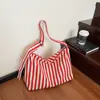 Bolsa Tote Casual Listrada Simples Versátil de Aparência Sofisticada para Mulheres Leve para o Dia a Dia Bolsa Transversal de Grande Capacidade