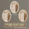Espejo de Baño Oval Cruzado Montado en Pared Espejo de Baño para Inodoro con Luz LED Pantalla Táctil Impermeable Espejo Inteligente