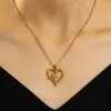 Collar con colgante de amor sencillo estilo europeo y americano para mujer, cadena de clavícula con forma de Y, con corazón hueco creativo y personalizado a la moda