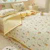Nuevo Tipo de Algodón Puf Grado A Malla Arrugada Grado 10A Cubrecama de Tres Piezas con Sábana de Algodón, Cubrecama Tatami Antideslizante y a Prueba de Polvo
