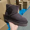 Estoque de Fábrica Modelo de Sola Grossa 3352 Botas Curtas de Couro Genuíno com Pelo e Fivelas Botas de Neve Antiderrapantes Aumentadoras de Altura Sapatos de Neve de Algodão para Mulheres