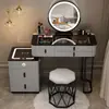 Nova penteadeira de luxo estilo nórdico para o quarto, armário de gavetas inteligente multifuncional minimalista moderno com mesa de maquiagem integrada