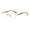 Gafas Retro sin Marco de Borde Cortado, Alta Definición, Modernas, Anti Luz Azul, Lentes Transparentes, Marco Pequeño, Marco Cuadrado, Ultraligeras, Gafas de Alta Gama