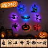 Adesivos Decorativos de Morceguinho de Halloween Adesivos de Aranha para Parede Enfeites Bar Janela Cenário de Atmosfera Adereços de Foto