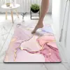 Alfombra de Piso Suave Absorbente de Tierra de Diatomeas de Mármol de Lujo Ligero para Baño, Felpudo Antideslizante para Inodoro, Baño y Entrada de Baño