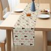 Nuevo camino de mesa navideño de lino estampado transfronterizo, mantel de restaurante occidental, mesa de comedor nórdica, camino de mesa navideño con muñeco de nieve