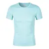 Camiseta de Malla Transpirable para Hombre, Casual de Verano, Cuello Redondo, Manga Corta, Camiseta Lisa de Color Sólido, Camiseta Deportiva de Color Sólido