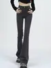 2024 Novo Jeans Microlar Primavera/Verão Feminino Cintura Alta Slim-fit Calça Flare Borda Grossa Elástica Calça Trompete High Street