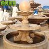 Fuente de agua de bola de piedra amarilla óxido pequeña en stock adornos de fuente de bola feng shui tallado en piedra de granito