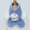 Cachecol de Pelúcia Cereja Cachorro Outono/Inverno 2024 para Meninos e Meninas, Aquecedor de Pescoço Infantil Quente e à Prova de Vento, Estilo Infantil Moderno