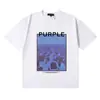 25Ss Marca Morada de Calle Marca Americana de Moda Camiseta Casual Retro Holgada de Manga Corta Estilo Igual para Pareja
