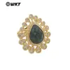 MR029 Nova Gota Pequena Cravejada com Zircônia Banhada a Ouro 18k Essencial para Festa de Fim de Ano Feminina Joia Anel