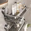 Prateleira de Armazenamento com Ventosa de Luxo para Banheiro e Vaso Sanitário, Organizador de Vaso Sanitário de Parede Sem Furar