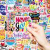 Set Transfronterizo de 50 Piezas de Pegatinas con Frases Positivas y Soleadas en Inglés, Material PP, Pegatinas Decorativas Impermeables