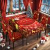 Venta al por mayor de fábrica Transfronterizo Nuevo Clásico Reno Navideño Rojo Mantel Impermeable Impresión Digital Funda de Silla Navideña