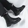 [Personalizado] Botines Chelsea de Suela Gruesa para Hombre Talla Grande Versátiles Otoño e Invierno Botas de Trabajo de Caña Alta Forradas de Lana 21271-t
