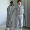 Conjunto Esportivo Unissex de Moda de Rua Hip-Hop com Zíper, Caimento Solto, Novo, Transfronteiriço Europeu e Americano