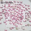 Mini diamante rosa Aurora de tamaño pequeño, manicura plana con forma especial, diamante rosa claro, joyería de diamantes para uñas Super Flash