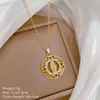 [Acero de titanio] Collar de diamantes redondos con temperamento lujoso y elegante para mujer, cadena de clavícula a juego, cadena de acero de titanio.