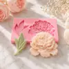 Forma de flor de peonía vela de yeso aromaterapia molde de silicona hecho a mano 1793