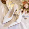 Sandalias Versátiles Mary Jane de Perlas con Tacón Grueso para Mujer para Uso en Exteriores, Nuevas Sandalias de Verano 2026 de Moda con Punta Cerrada, Sin Espalda y de Corte Bajo