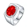 Anillo Abierto Azul Diamante Zafiro de Negocios Agresivo Kaiwei para Hombre Anillo Suelto para Hombre Incrustado Zircón Joyería de Mano