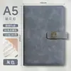 Cuaderno A5 Personalizable con Impresión de Logo, Engrosado con Cierre de Broche, Cuaderno de Oficina para Negocios, Superficie de Cuero Suave, Venta al por Mayor