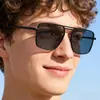 Nuevas Gafas de Sol Cuadradas Estilo Europeo y Americano con Doble Puente, Gafas de Sol Retro para Hombre, Gafas de Sol de Alta Gama de Moda para Hombre, Específicamente para Conducir