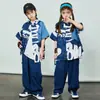 Ropa de moda hip hop para niños traje de camisa hip hop niños y niñas ropa de actuación hiphop marca de moda infantil 61 ropa de actuación
