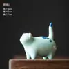 Gatinho Fofo fofo animal de estimação de chá pequena decoração decoração de cerâmica capa suporte suporte de papel suporte para caneta gato feito à mão brincando de chá acessórios de conjunto de chá