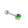 Comercio Electrónico Barra Recta de Acero Inoxidable Clavo para Lengua Rosca Externa Varios Colores Goteo de Aceite Anillo para Lengua Piercing Joyería