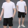 Traje de Ropa de Verano para Papá Camiseta de Manga Corta de Seda de Hielo para Hombre Verano Mediana Edad y Ancianos Cuello Redondo Ropa Deportiva Casual para Papá