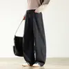 Calças casuais de outono e inverno com textura listrada, lavadas, de lyocell tencel, imitação de jeans, largas, com rebites, emendadas, curvas e retas para homens