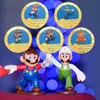 Personaje de Dibujos Animados Italiano Mario Moneda Conmemorativa Colorida Personaje de Videojuego Sello de Exportación Transfronteriza Pequeño Regalo para Niños