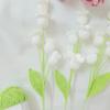 Buquê de Lírio-do-Vale Branco Tricotado em Lã Flor Artificial Buquê Artificial Pronto Crochê Feito à Mão Flor de Lírio-do-Vale