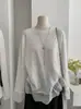 Camiseta de Manga Larga con Empalme de Encaje en el Dobladillo Omalai para Mujer Otoño e Invierno Nueva Camisa Base Suelta Top Interior Moderno 5764