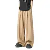 Pantalones Largos Casuales de Lino Plisado de Color Sólido Estilo Japonés para Hombre, Marca de Tendencia Primavera 2026, Holgados, Caídos, Pierna Ancha