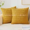 Funda de Almohada de Pana para Decoración de Sofá de Sala de Estar, Funda de Cojín Lumbar Cuadrada para Cabecera, Artículo Popular Transfronterizo
