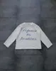 Ropa Retro Americana Europea Estampado Inglés Otoño e Invierno Nuevo Blanco Nicho Versátil Camiseta de Manga Larga Cuello Redondo Y2K
