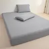 Estilo Nuevo Sábana Plana Cubierta de Cama Sin Costuras Hotel Color Sólido Protector de Colchón a Prueba de Polvo y Manchas Sábana de Cama Envío Transfronterizo