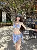Traje de Baño de Tres Piezas Estilo Nuevo 2026 para Mujer, Oculta el Vientre y Adelgaza, Adecuado para Vacaciones en la Playa y Aguas Termales [Disponible para Dropshipping]