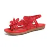 Sandalias de Tira para Dedos de Verano 2026 Nuevo Estilo Transfronterizo para Mujer, Talla Grande, Estilo Bohemio, Sandalias Planas Elásticas Florales para Playa