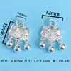 Cuentas Espaciadoras en Forma de Calabaza para Accesorios de Pulseras Plata Pura S999 Pulsera Trenzada Hecha a Mano DIY Cuentas Sueltas Materiales para Joyería de Plata