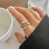Anillo sencillo de plata 925, anillo que no se decolora, diseño de nicho, sensación de estilo ins, joyería simple, anillo de plata esterlina de alta gama, venta al por mayor para mujeres