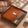 Conjunto de Caixa de Presente para Notebook de Alta Qualidade com Logotipo Personalizável, Estilo Executivo, Caderno Simples e de Alta Qualidade, Caneta, Pen Drive USB, Caderno