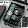 Juego de vasos térmicos estilo americano del fabricante, tapa de doble uso, vaso térmico de acero inoxidable con asa, vaso promocional portátil para negocios