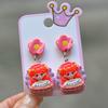 Novos brincos infantis sem furos para orelhas, pingente fofo de desenho animado, presilha de orelha, joia para presente de menina, bebê, princesa