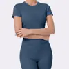 Top de Yoga Transpirable de Manga Corta para Verano, Camiseta Deportiva Elástica de Secado Rápido para Fitness, Camiseta Deportiva Ajustada para Pilates para Mujer