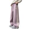 Pantalones con forro polar para niña, otoño/invierno 2024, nuevos pantalones holgados informales coreanos de pierna ancha a rayas para niños.