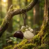 Colgante de Cáscara de Fruta Natural Llavero Hecho a Mano Decoración de Bolso Estilo Bosque Rincón Artístico Creativo Decoración de Llavero Estilo Madera Original